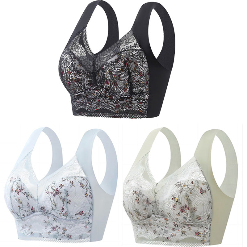 🔥【🔥Cumpărați 1, primiți 2 gratuit】【Pachet 3】💕🎁Sutien de mărime mare din mătase de gheață fără cusături, respirabil și reglabil [40kg-100kg]