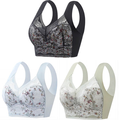 🔥【🔥Cumpărați 1, primiți 2 gratuit】【Pachet 3】💕🎁Sutien de mărime mare din mătase de gheață fără cusături, respirabil și reglabil [40kg-100kg]
