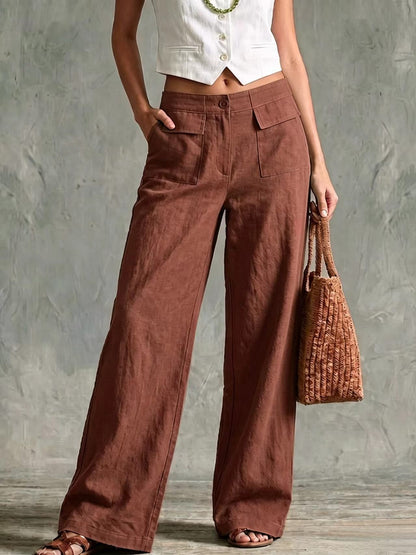 【S-3XL】Pantalones holgados de algodón y lino para mujer, estilo casual 👖✨