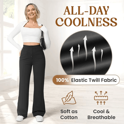 👖🔥【S-5XL】🔥💖Ultima zi de reducere 49%💷Pantaloni elastici casual pentru femei, cu talie înaltă