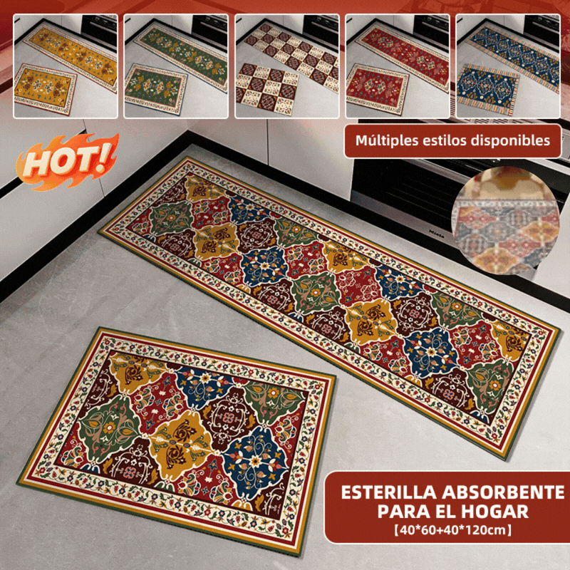💧Alfombrilla súper absorbente｜40×60+40×120cm, antideslizante y de secado rápido para el hogar