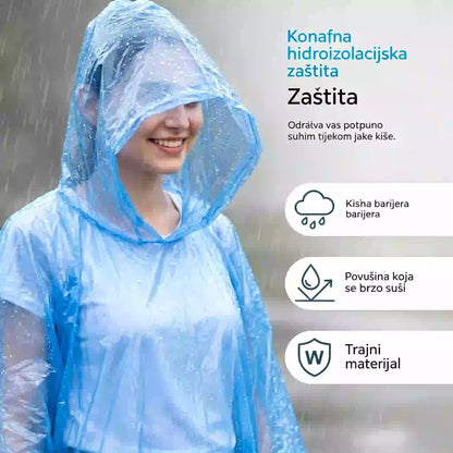 💧5 komada za 26 eura🌀Kišna kabanica s kompresijskim pakiranjem u obliku kugle, jednokratna kabanica