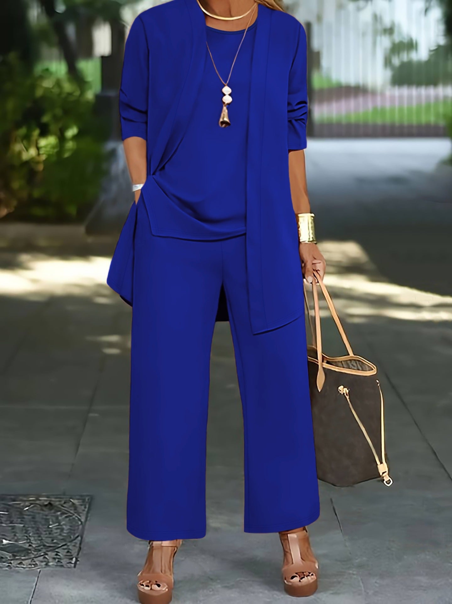 🧥【S-5XL】 Elegante conjunto de tres piezas para mujer con corte ancho 🍂