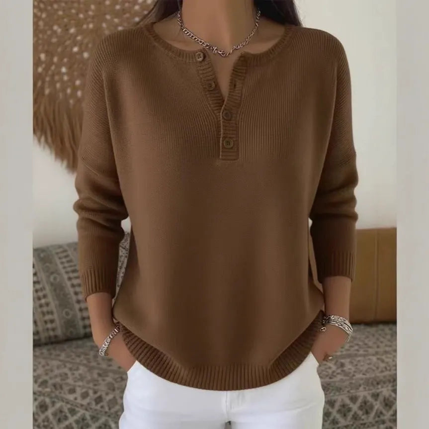 【S–3XL】Nowy, wysokiej jakości sweter z dzianiny z zapięciem na guziki w stylu płaszcza i dekoltem w serek · Przyjemny materiał, wygodny na zimę i do noszenia na co dzień