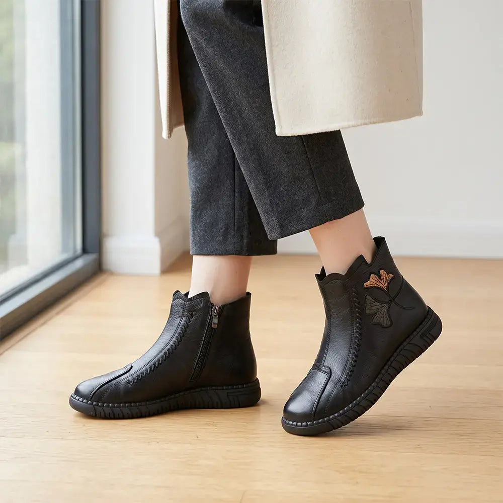 🔥【35-41】2026 Otoño/Invierno Nuevo estilo Botas de cuero de algodón suave con forro polar