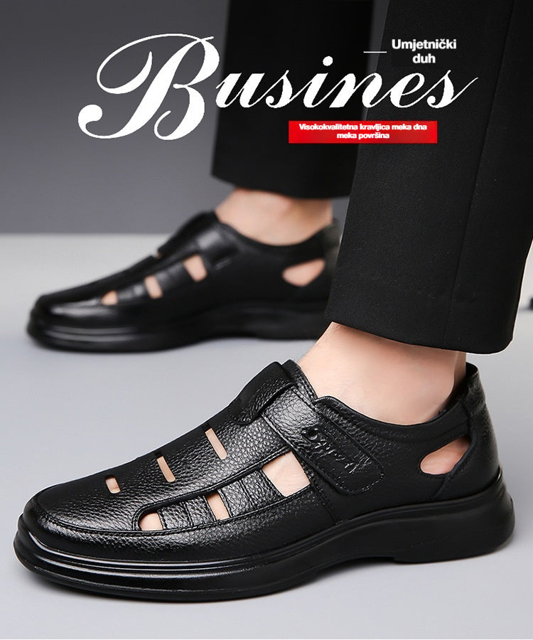🌬️【Vremenski ograničeno 50% popusta】👞Muške ljetne cipele od prave kože - izuzetno prozračne, udobne za hodanje!
