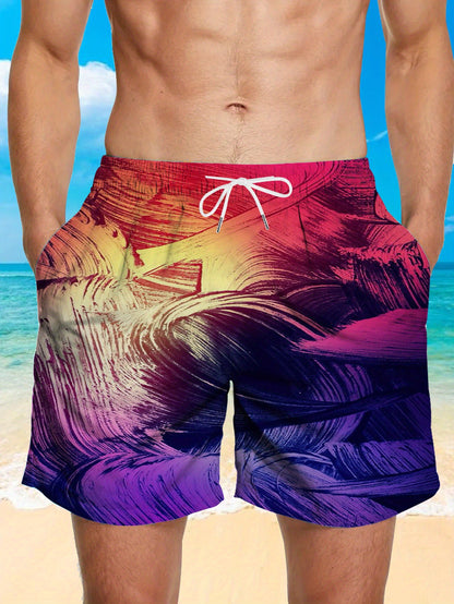 🔥🌴【S-6XL】Nove muške široke ležerne kratke hlače za plažu s geometrijskim printom/brzosušeće sportske hlače
