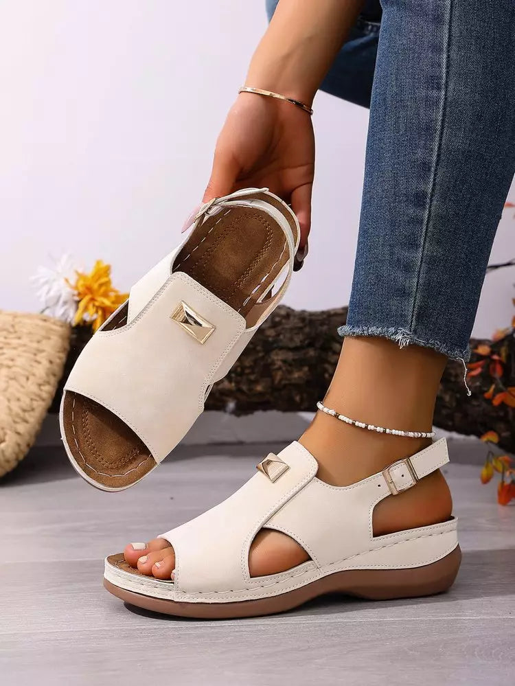 👡Modne i elegantne sandale s elastičnom trakom za žene većih veličina｜Udobnost i visina｜Veličine 36-43