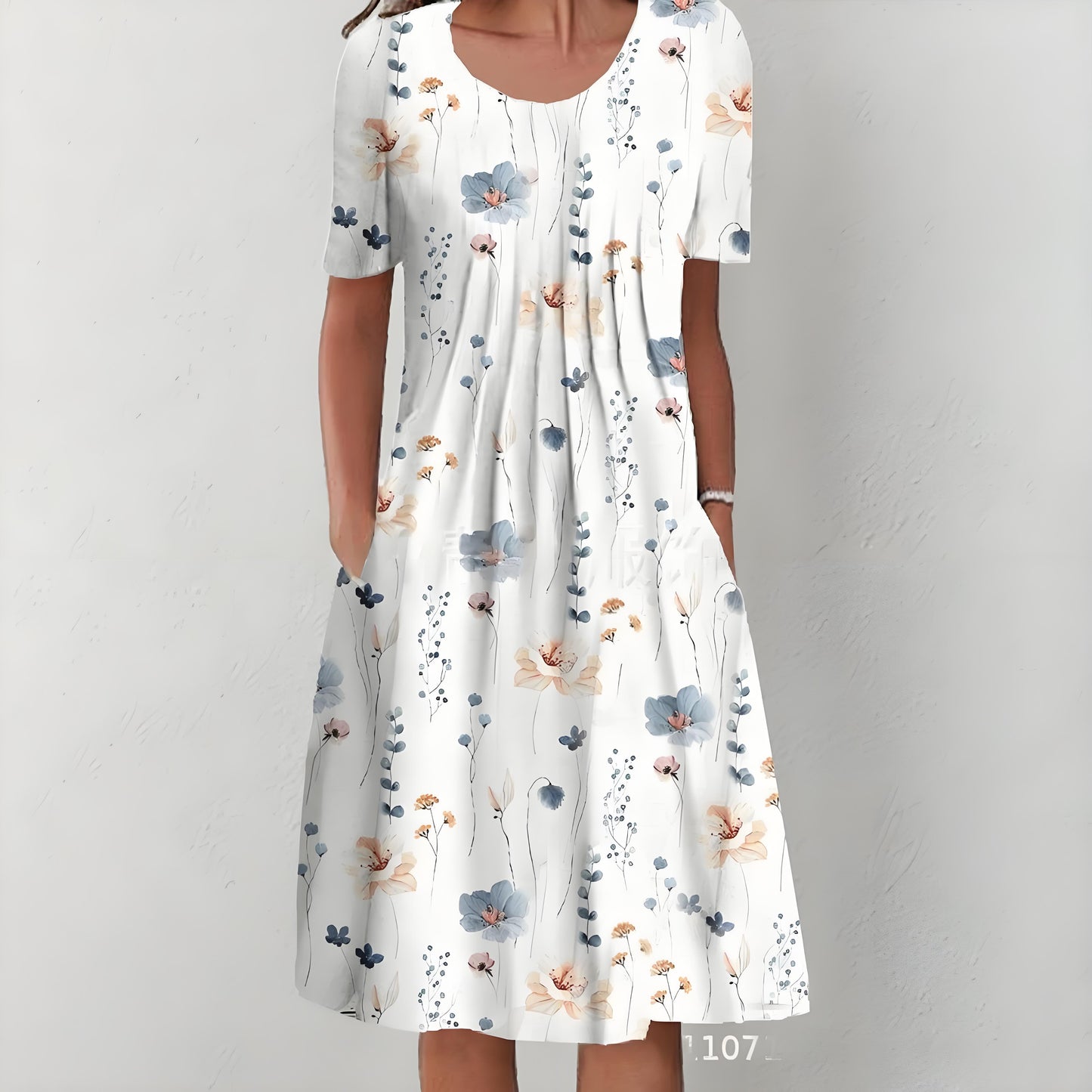 👗【45% OFF】【S-5XL】 2025 Módní potištěné šaty s kulatým výstřihem z roku