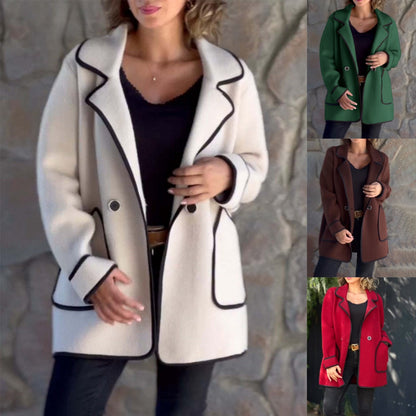 💥【S-5XL】Novi elegantni dvostrani vuneni kaput s kostimskim ovratnikom