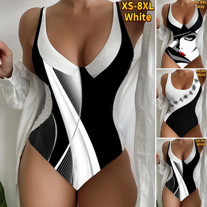 😍【S~4XL】Model de imprimare leopard Sexy One Piece Swimsuit