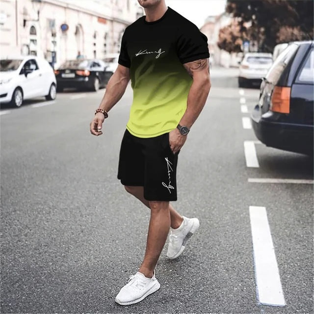 ✨【Plaćanje pouzećem】Ova nova muška trenirka sastoji se od majice kratkih rukava i kratkih hlača. Jednostavna je, elegantna, udobna i prozračna.