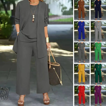 🧥【S-5XL】 Elegante conjunto de tres piezas para mujer con corte ancho 🍂