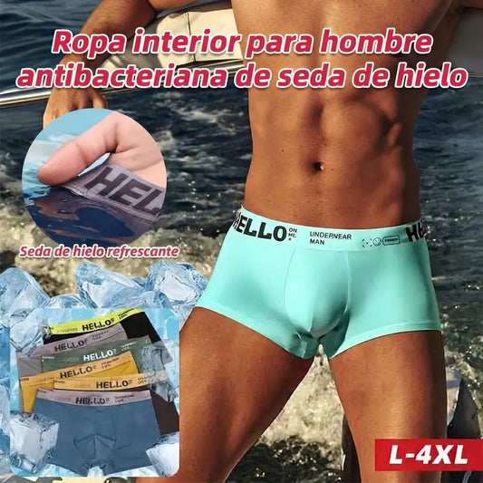 🔥【6 piezas】🩲Último día con un 49 % de descuento --- Bóxers antibacterianos de seda fría para hombre (tallas grandes)
