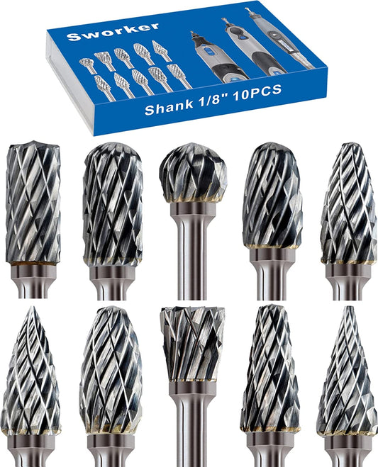 ⚙🔩【10 bucăți】Set de freze rotative din carbură de oțel de tungsten premium x