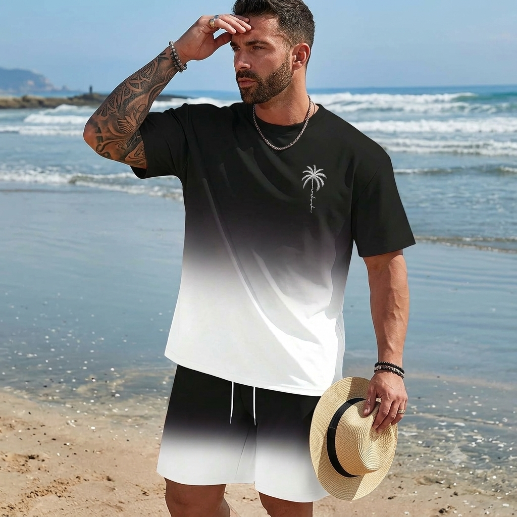 🌴【S-5XL】Novo ljetno muško modno odijelo s printom majice i kratkih hlača, širokog ležernog izgleda