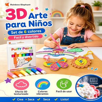 3 cajas por 29 euros [18 botellas en total] 🎨✨ Pintura en gel para palomitas de maíz DIY: bolígrafo expansible 3D - Seguro, ecológico y no tóxico