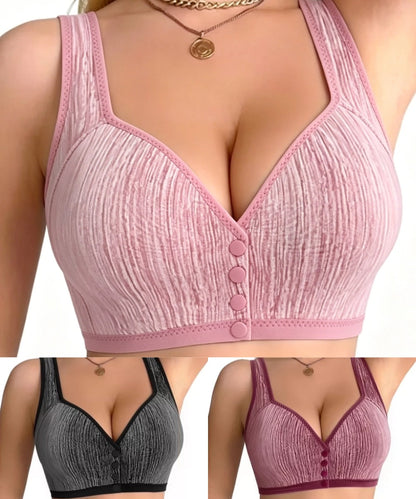 😍【Vremenski ograničena ponuda】👙【3 komada】【45-85 kg】Ženski grudnjak bez žice s prednjim kopčanjem