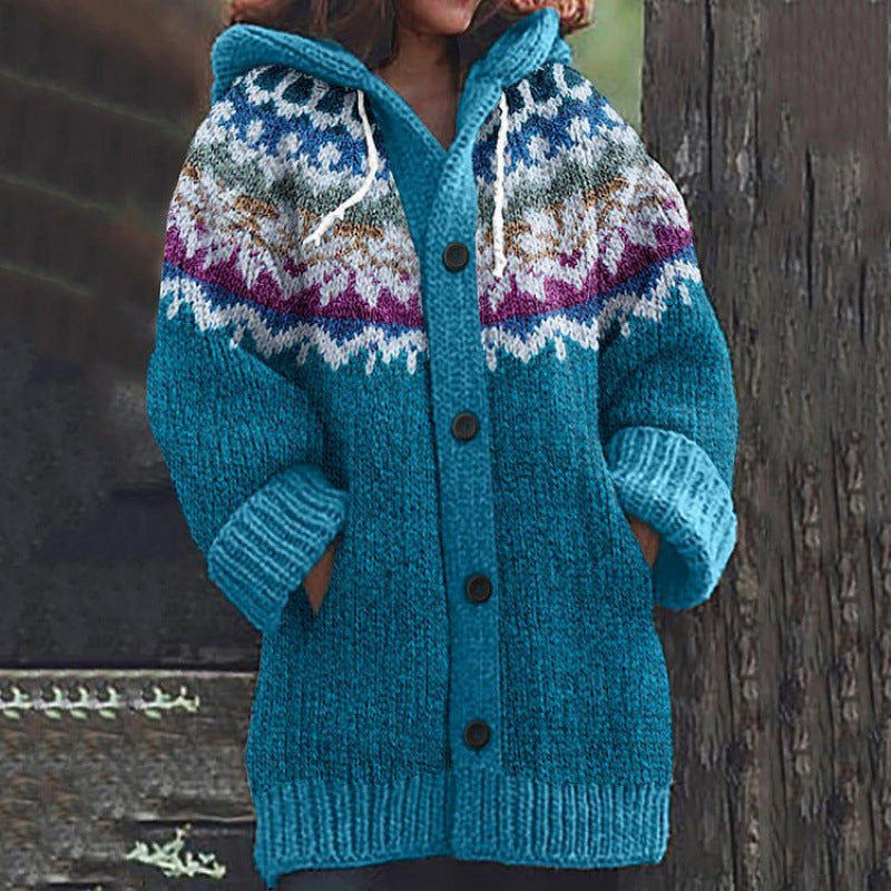 🔥🔥【S~5XL】✨2025 Jesień/Zima Nowa Elegancka Kolorowa Kurtka z Kapturem Retro