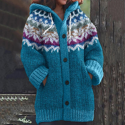 🔥🔥【S~5XL】✨2025 Jesień/Zima Nowa Elegancka Kolorowa Kurtka z Kapturem Retro