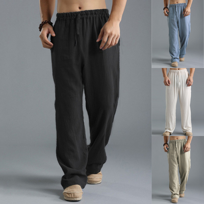 👖🌿【50% popusta 🔥】【S–5XL】😍 Muške ležerne lanene hlače u velikim veličinama, široke i prozračne duge hlače, 8 boja