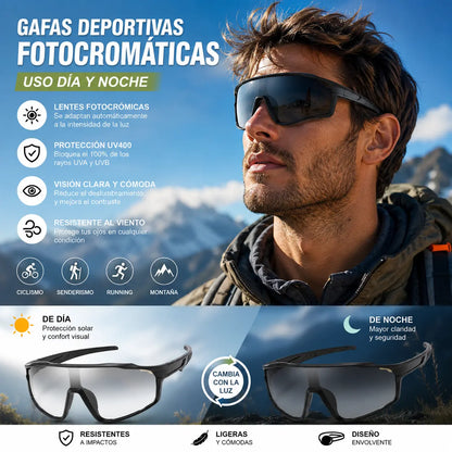 🏃‍♂️[Compra 1 y llévate 1 gratis] ¡Último día de oferta especial 🚴‍♀️ Gafas deportivas fotosensibles para hombres y mujeres.