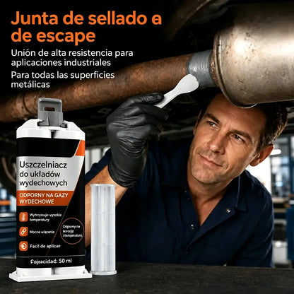 ⭐🔧 Masilla reparadora de escapes para altas temperaturas: formulada especialmente para acero; proporciona una unión fuerte y duradera que resiste el calor extremo y las vibraciones. 🚗✅