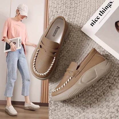 🔥【35-40】2025 noi sandale casual de damă, cu talpă groasă, din piele moale