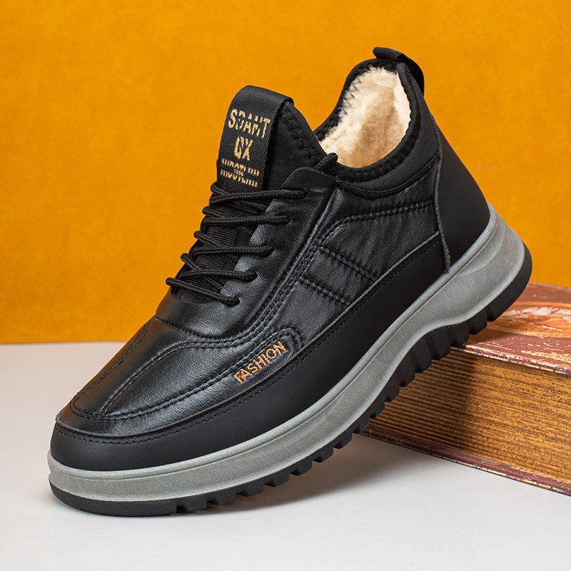 ⛄🔥【39-45】2025 Pánské zimní volnočasové sportovní boty, pravá kůže, voděodolné, měkká podešev a samet, nové -4137715