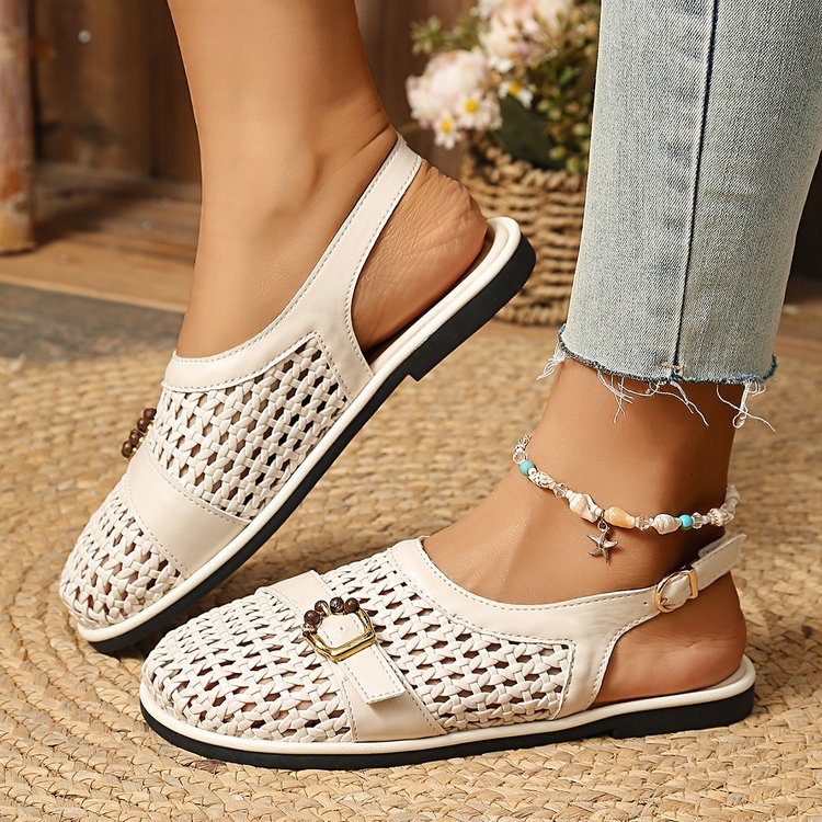 🛍️ ¡Comodidad y frescura! Sandalias bajas trenzadas con puntera cerrada y tira | 36-43