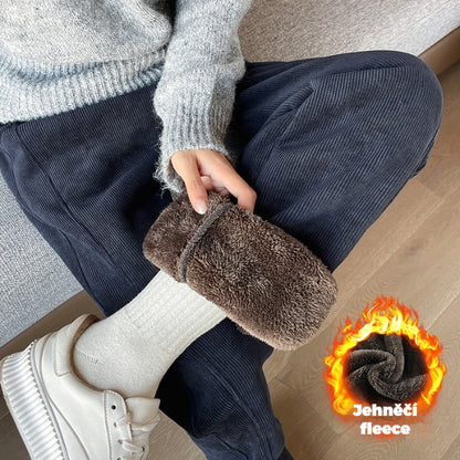 👖【M-4XL】Zimske tople ojačane ravne hlače od imitacije janjeće vune