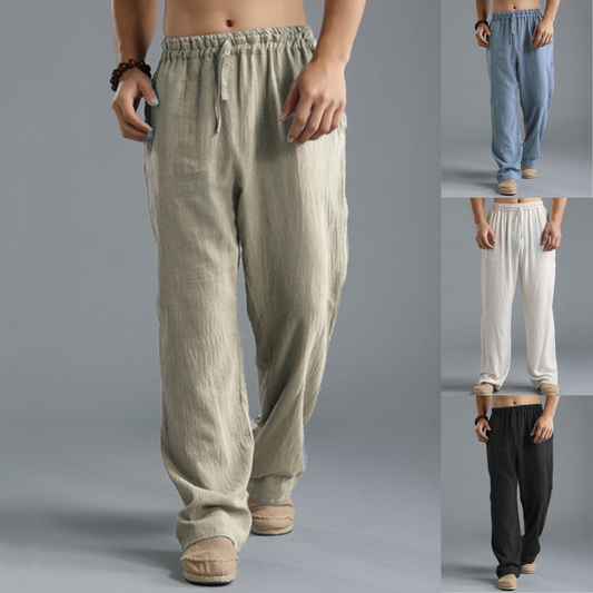 👖🌿【50% zniżki 🔥】【S–5XL】😍 Męskie luźne spodnie lniane, długie, szerokie i wygodne, dostępne w dużych rozmiarach i 8 kolorach
