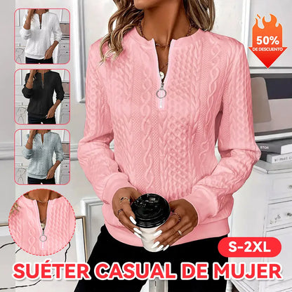 🎀🎀【Nueva oferta】【S-2XL】 Suéter con cremallera para mujer otoño e invierno 2026 nuevo
