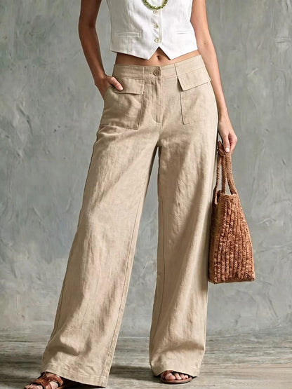 【S-3XL】Pantalones holgados de algodón y lino para mujer, estilo casual 👖✨