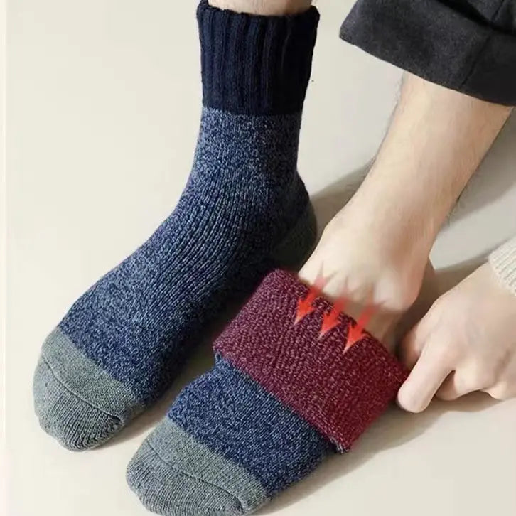 🔥【Compre 5 y obtenga 5 gratis】🐑 ¡Lana espesa! 🐑 Calcetines de terciopelo de invierno y extra gruesos y cálidos solo para hombres