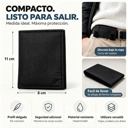 👝✨ Riñonera Mini de Viaje para Mujer y Hombre | Bolsa Compacta para Pasaporte, Dinero, Tarjetas y Documentos