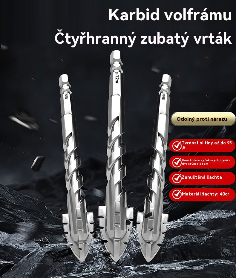 🥇【3+4+5+6+8+10+12+14+16mm】Excentrický vrták 7. generace z super tvrdé wolframové oceli s vroubkovaným ostřím