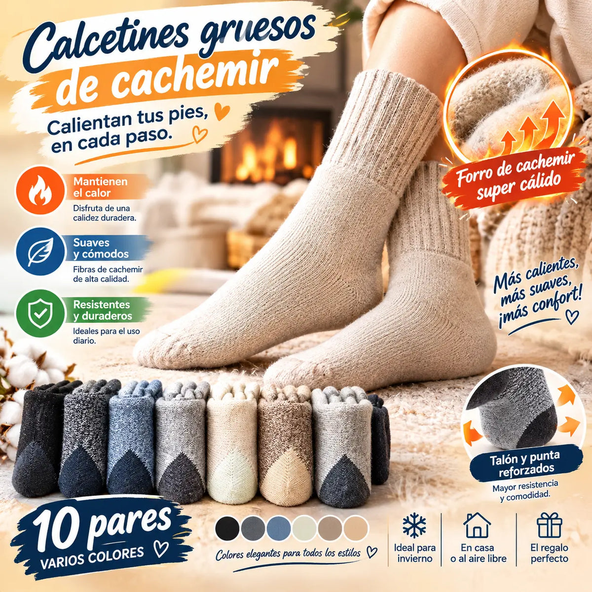 🔥【Compre 5 y obtenga 5 gratis】🐑 ¡Lana espesa! 🐑 Calcetines de terciopelo de invierno y extra gruesos y cálidos solo para hombres