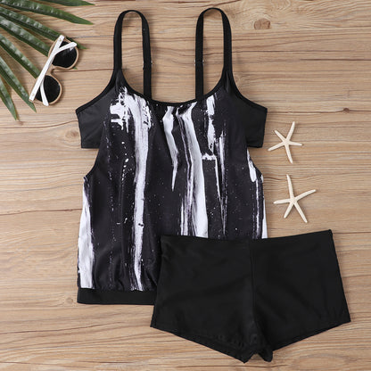 🏖️👙🌴【S-5XL】Costum de baie elegant, din două piese, mărime mare, cu imprimeu