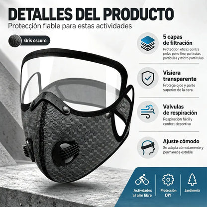 🧣【¡Compra uno, consigue uno gratis】🚴 Mascarilla Térmica Deportiva con Visor HD Desmontable – Protección contra Frío, Polvo y Viento para Ciclismo, Cortacésped y Ambientes Polvorientos 🛡️