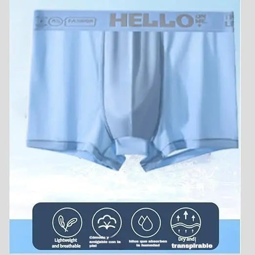 🧊【Compra 3 y obtén 3 gratis】Calzoncillos tipo bóxer de seda de hielo finos y transpirables para hombre
