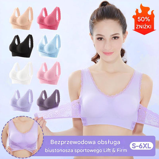 👙【49% ZNIŻKI】🔥Oferta specjalna (3/6 sztuk) wygodny koronkowy biustonosz z guzikami z przodu