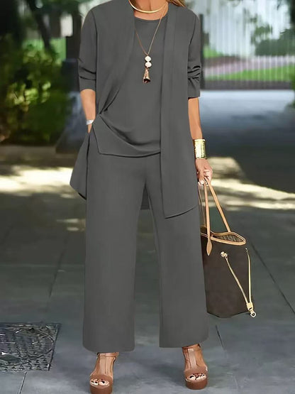 🧥【S-5XL】 Elegante conjunto de tres piezas para mujer con corte ancho 🍂