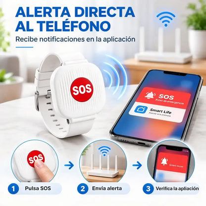 🆘 Botón SOS de Emergencia WiFi para Personas Mayores | Pulsera de Alerta y Reloj de Llamada de Auxilio