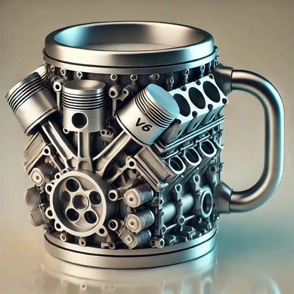 🎁☕Ceașcă de cafea din oțel inoxidabil Creative Engine V6V8