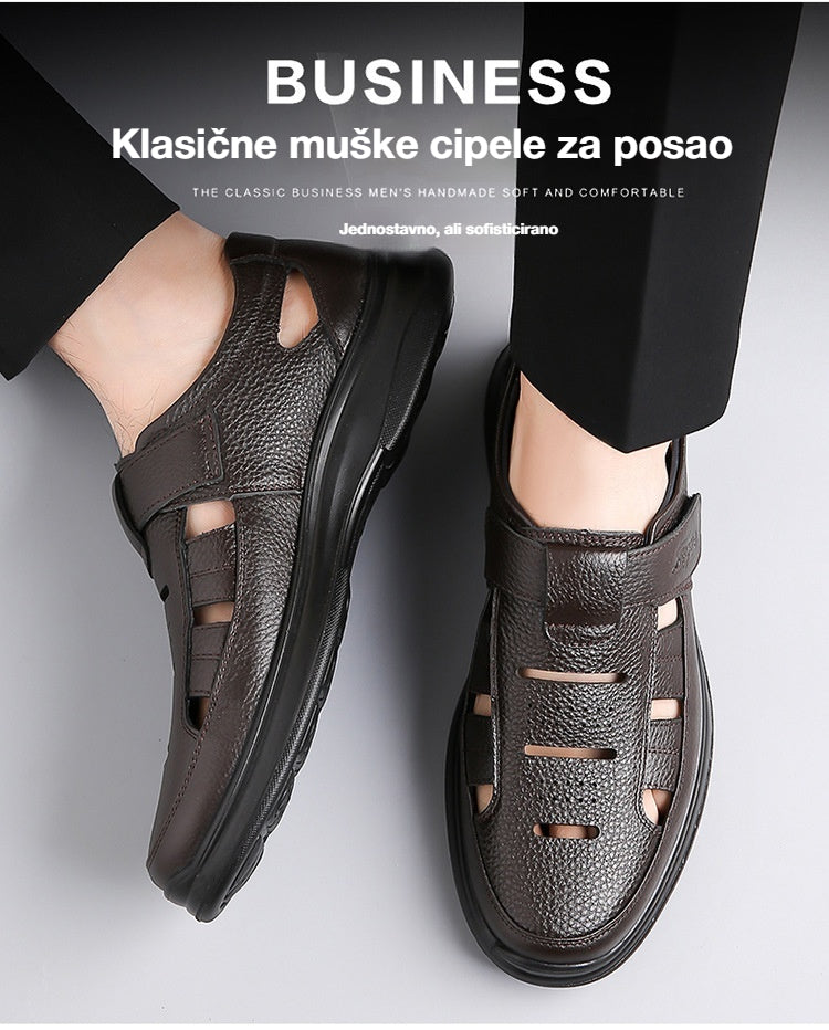 🌬️【Vremenski ograničeno 50% popusta】👞Muške ljetne cipele od prave kože - izuzetno prozračne, udobne za hodanje!