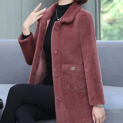 🔥【M-3XL】Jesenski i zimski kaput od janjeće kože srednje duljine