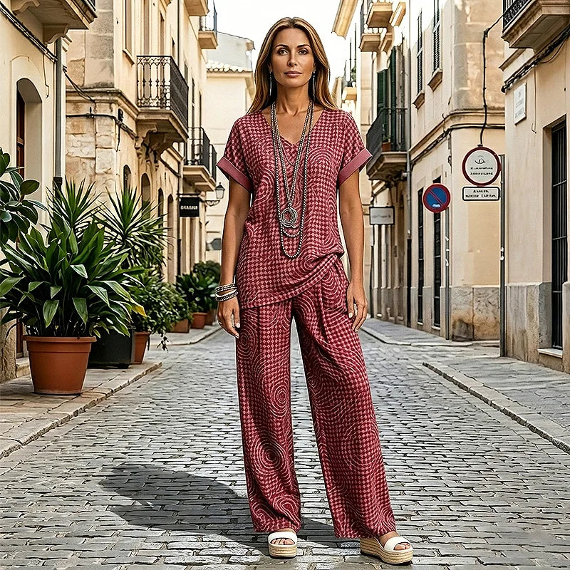 【L-6XL】Ženska ljetna odjeća, ležerno dvodijelno odijelo, široko i prozračno