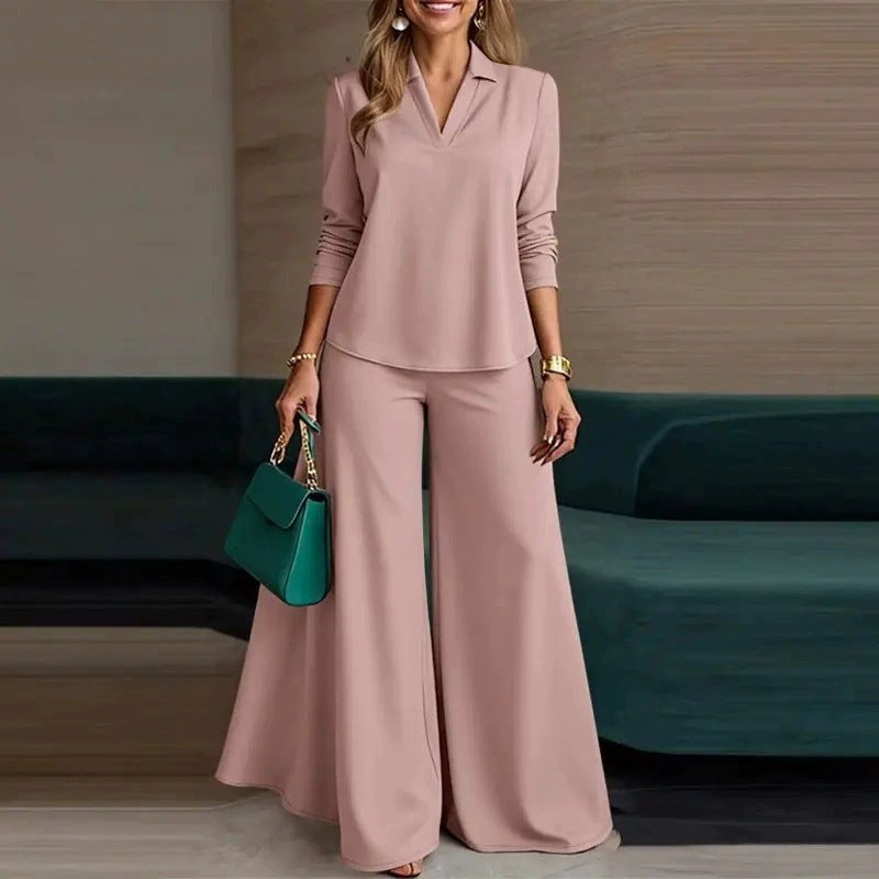 【40-120 kg】【S-5XL】👩‍💼Moderni ženski dvodijelni set✅Top + široke hlače