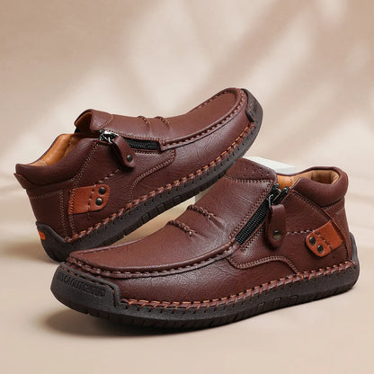 【38-48】Mocasines de conducción para hombre hechos a mano en piel – Puntera ancha, soporte para el arco
